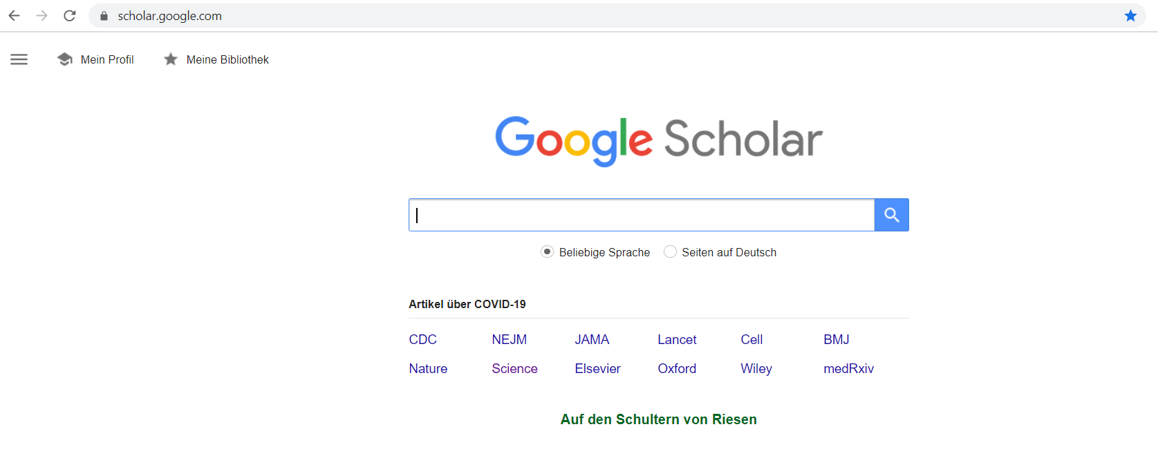 Google Schoolar Studien Recherche